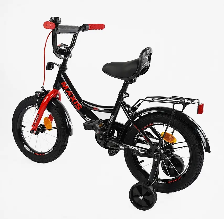 Велосипед 2-х колёсный 14" CL-14602 CORSO MAXIS ручной тормоз, звонок, сидение с ручкой, доп. колёса, собран на 75%, в коробке - фото 3