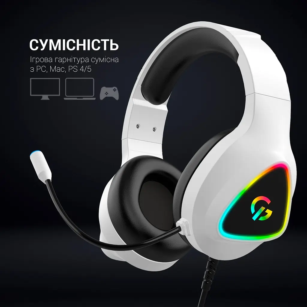 Ігрові навушники GamePro HS615 RGB White [121967] - фото 12
