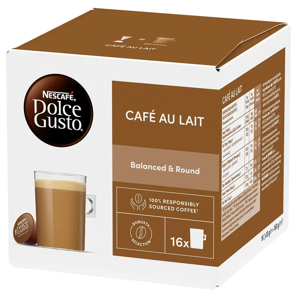 Кава в капсулах NESCAFE Dolce Gusto Cafe Au Lait 16 шт. 160 г - фото 3