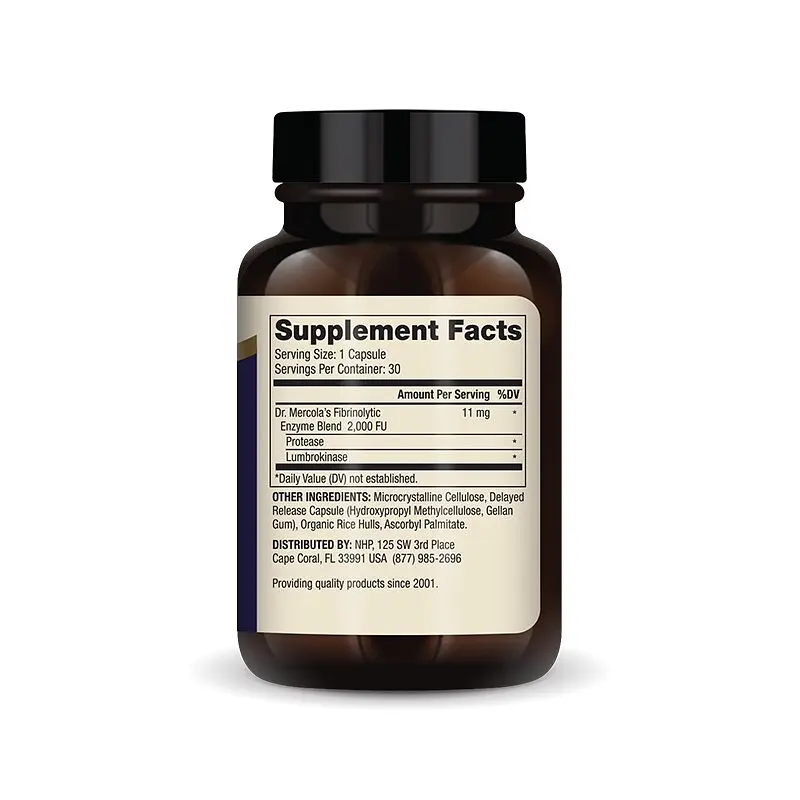 Ферменти люмброкінази Dr. Mercola Lumbrokinase Enzymes, 30 капсул для підтримки серцево-судинної системи - фото 2
