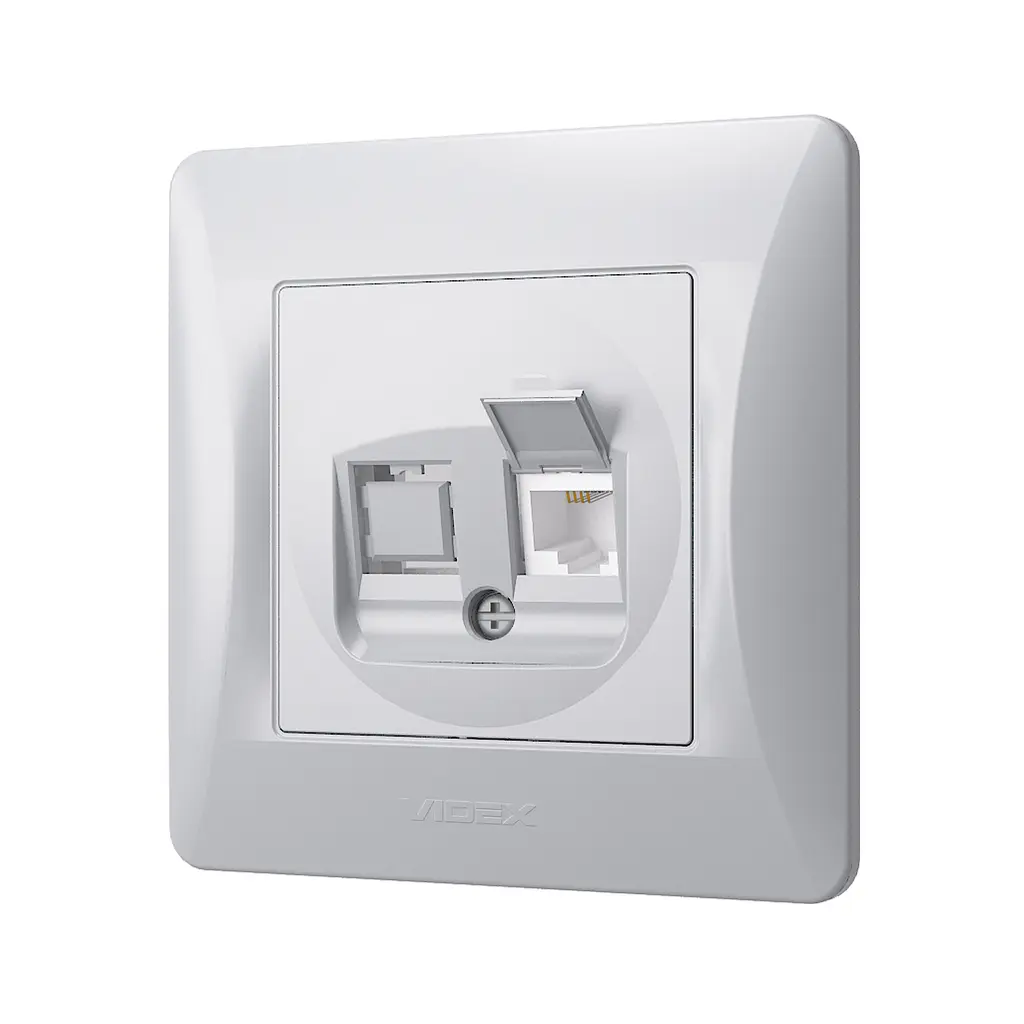 Розетка CAT3 одинарна телефонна срібний шовк VIDEX BINERA VIDEX (24903-000) - фото 3