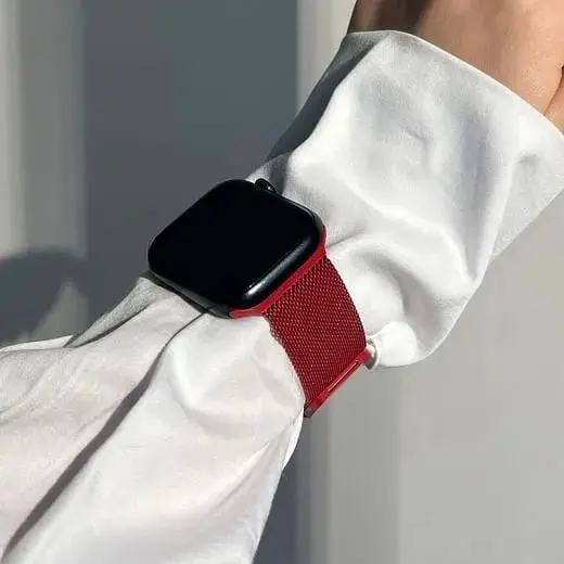 Металевий ремінець CasePro Milanese Loop Red для Apple Watch 45mm/44mm/42mm - фото 2