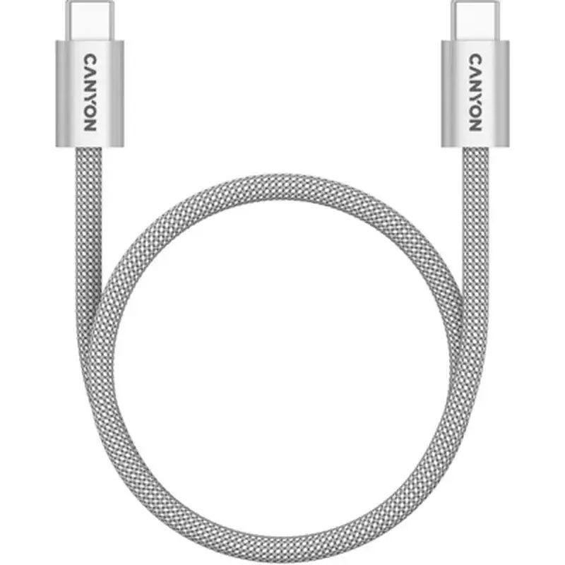Дата кабель USB-C to USB-C 1.0m 60W Magnet Braided Light Grey Canyon (CND-CCMG60AB15LG)