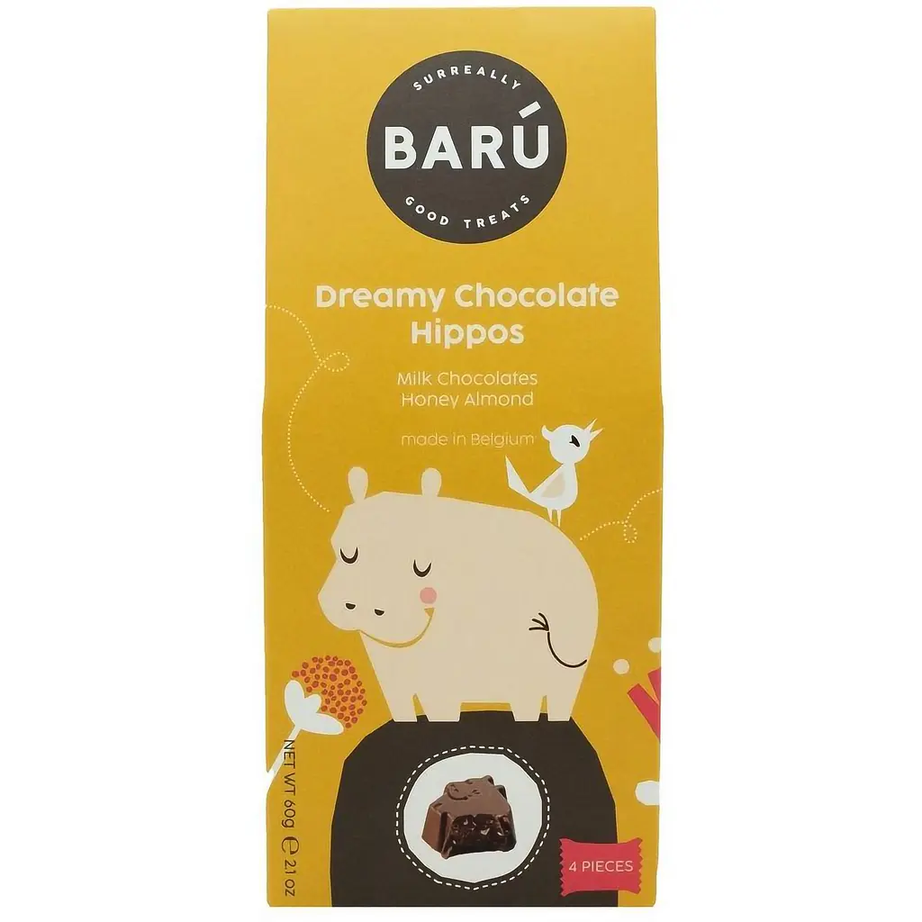 Молочный шоколад Baru Dreamy Hippo с медом и миндалем 60 г - фото 2