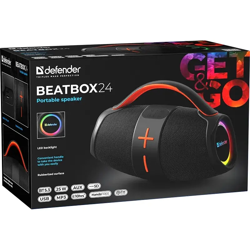 Акустична система 1.0 Defender Beatbox 24, 25Вт Bluetooth/FM/TF/USB/AUX/TWS чорна - фото 8