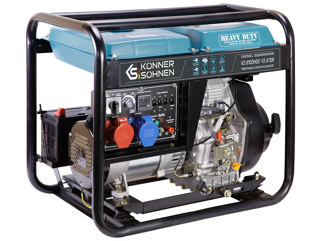 Konner & Sohnen Генератор дизельний KS 8100HDE-1/3 ATSR (EURO V), 230/400В, 5.5/6.0кВт, передстартовий підігрів, вихід ATS, 117кг - фото 2