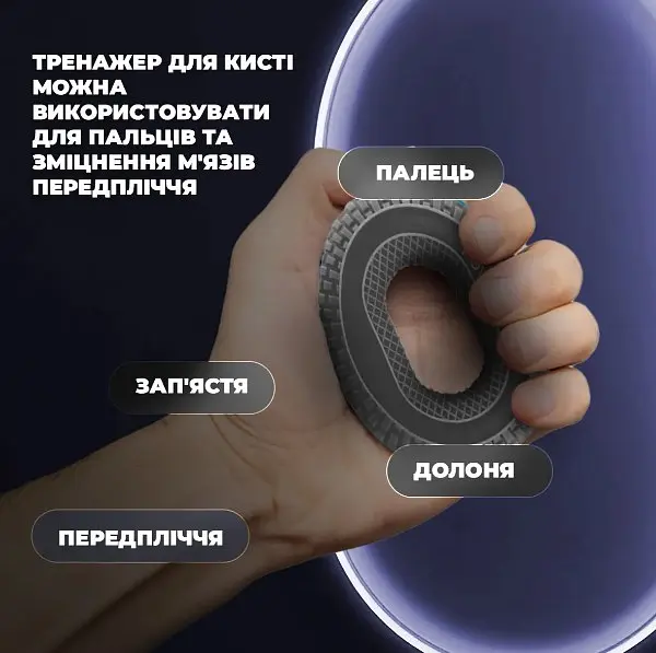 Эспандер кистевой PowerPlay силиконовый PP-4333 Hand Grip Large 25 кг Серый (PP_4333_Grey_25kg) - фото 4