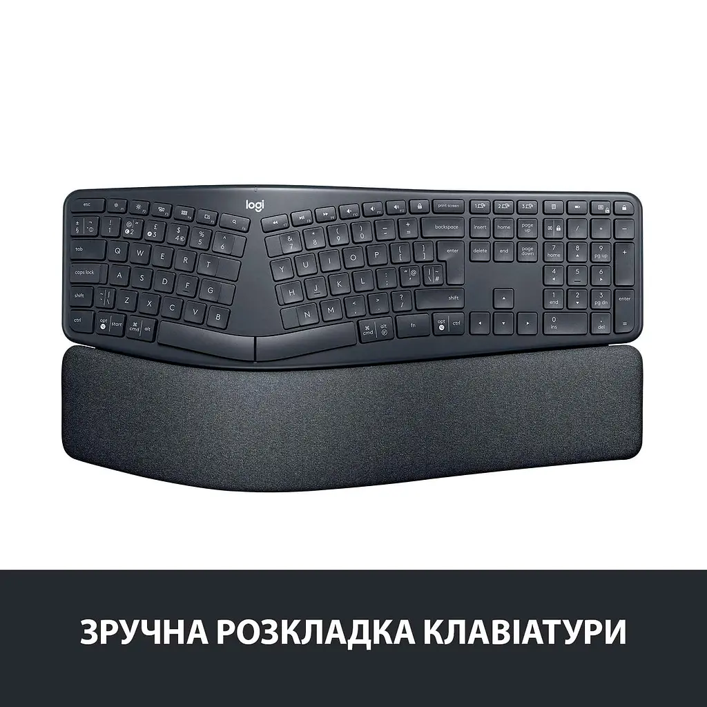 Клавіатура Logitech ERGO K860 for Business Bluetooth/Wireless UA Black [920-010352] [81153] - фото 4
