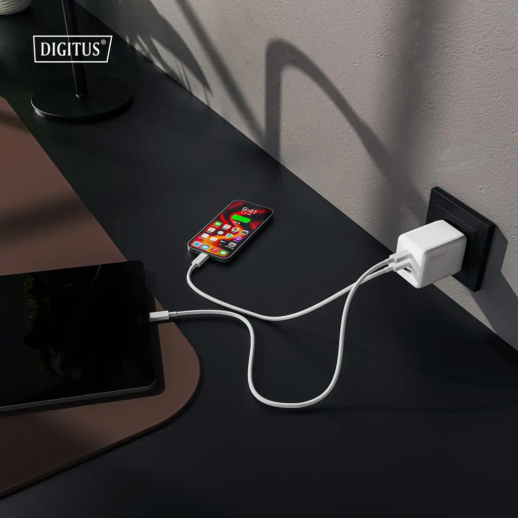 Зарядний пристрій 2хUSB-C, 1хUSB-A DIGITUS GaN 100W - фото 7