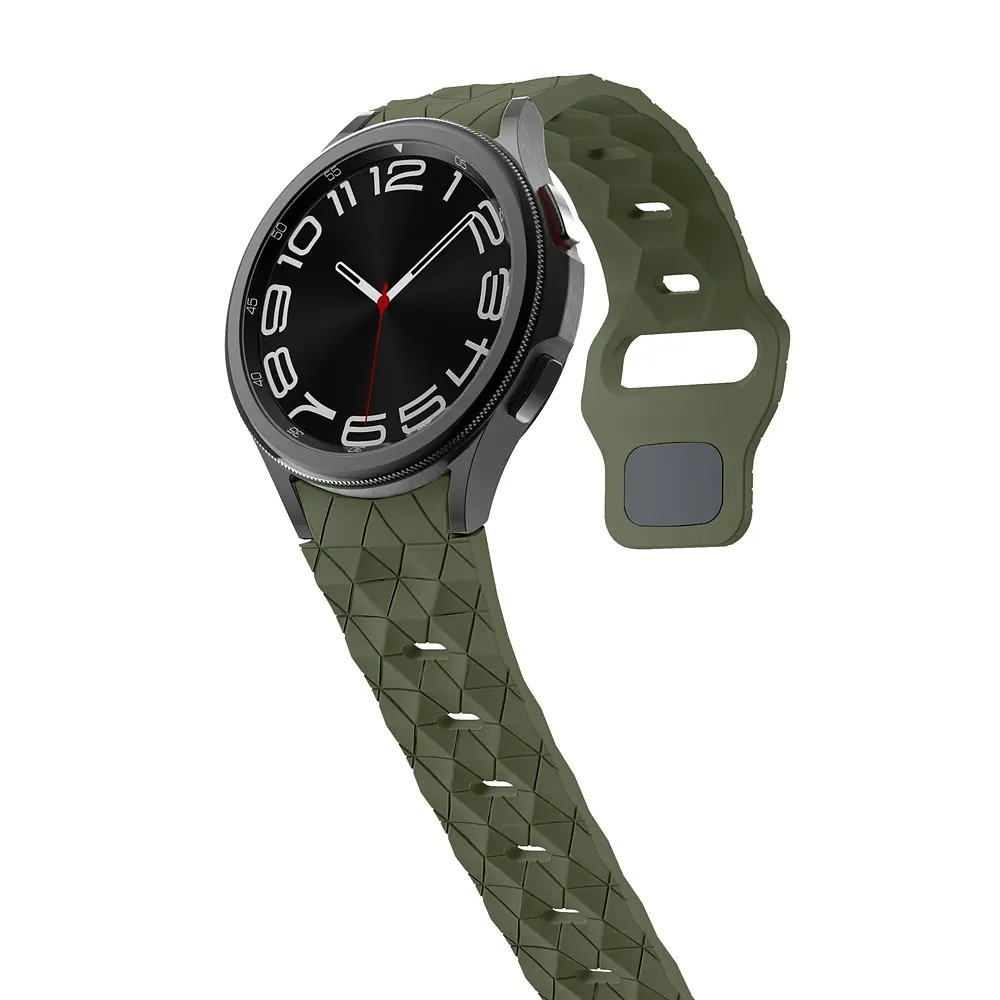 Ремінець силіконовий Samsung Galaxy Watch 4 5 6 7 BeWatch Хакі (0140308) - фото 5