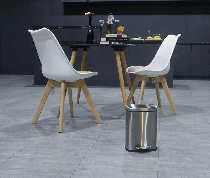 Відро для сміття з плавним закриттям прямокутне Mixxus Bevel-TC0105 SS Color 5л нержавіюча сталь MI7086, Нержавіюча сталь - фото 5