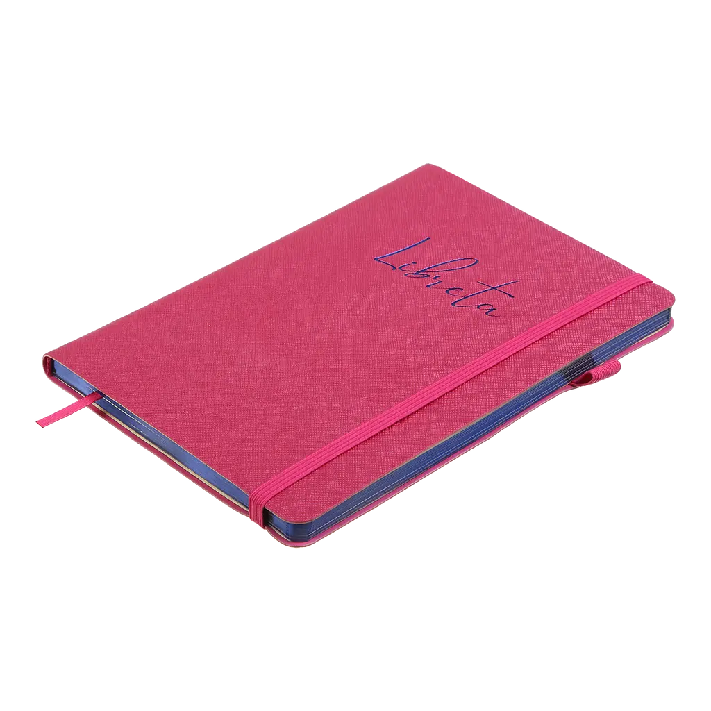 Блокнот діловий Buromax Libreta А5 96 арк. в крапку обкладинка штучна шкіра малиновий (BM.295317-29) - фото 3