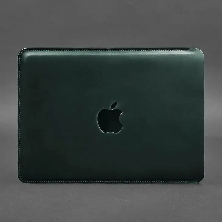 Шкіряний чохол BlankNote Crazy Horse для MacBook 13 дюймів Зелений - фото 5