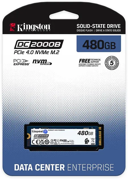 Накопитель внутренний SSD M.2 Kingston DC2000B 480G NVMe 2280 PCIe 4.0 x4 3D NAND TLC - фото 3