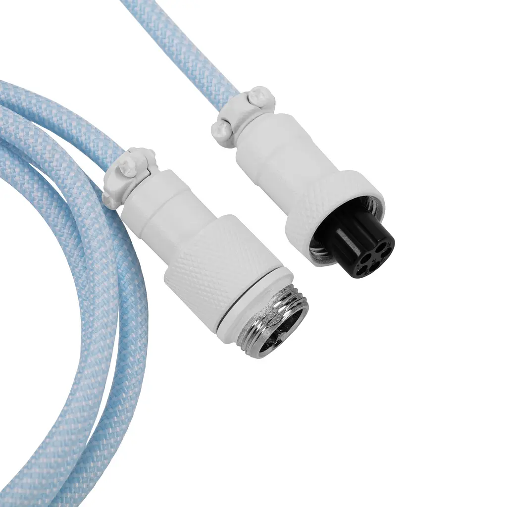 Кабель Keychron USB-A/USB-C > USB-C заряджання/синхронізації, 1.36м, Type-C, Coiled Aviator, синій - фото 3