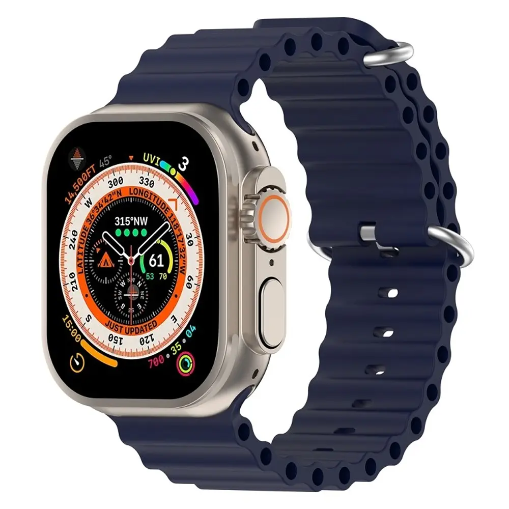 Силіконовий ремінець на смарт-годинник для Apple Watch 38,40,41,42 mm, Ocean Band, deep blue, зі зручною застібкою, для годинника епл вотч, спортивний, ArmorStandart (ARM74235) - фото 2