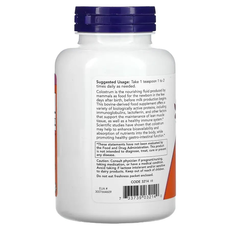 Натуральна добавка Now Colostrum Powder 85 г - фото 3