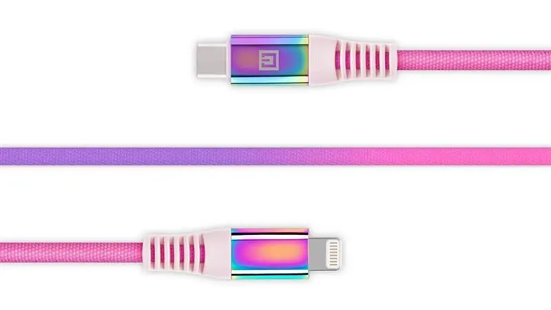 Кабель REAL-EL USB Type-C - Lightning (M/M), 1 м, Rainbow (EL123500054) - фото 3
