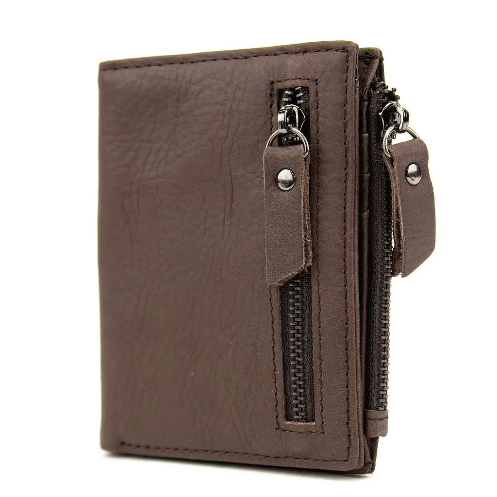 М'яке шкіряне портмоне на кнопці Tiding Bag M39-FA852C коричневе - фото 7