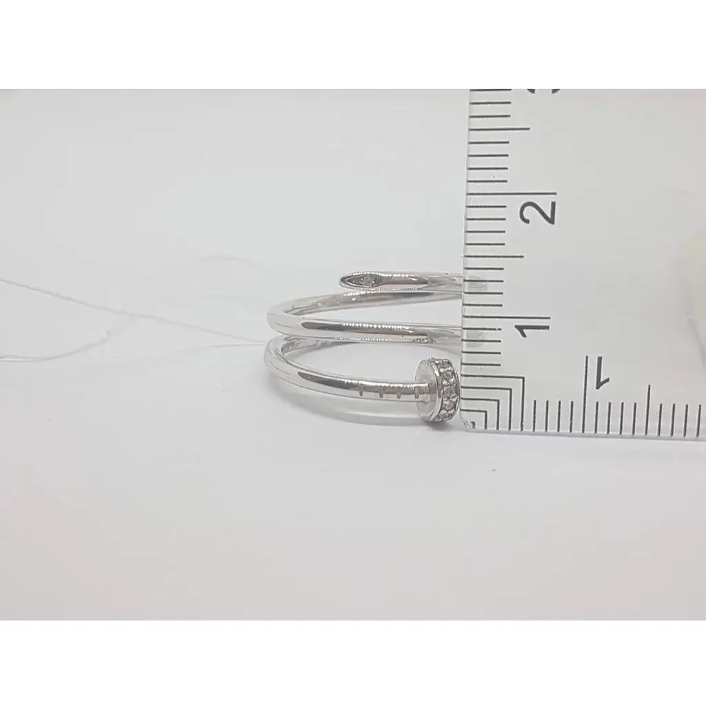 Срібне кільце Імперія золота Цвях з фіанітами. КВ1351С 16,5 - фото 6