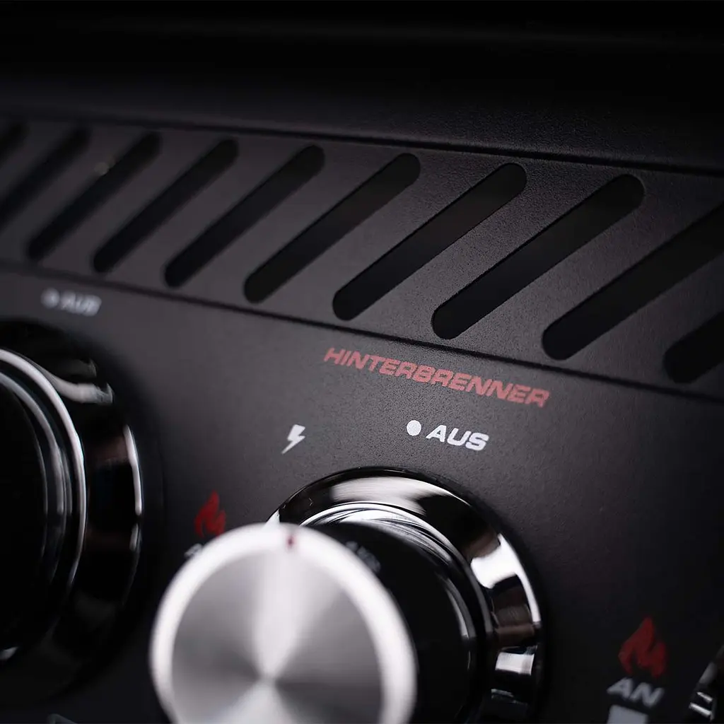 Газовый гриль Santos S-418 All Black с боковой и задней горелкой, черный полностью (890055) - фото 5