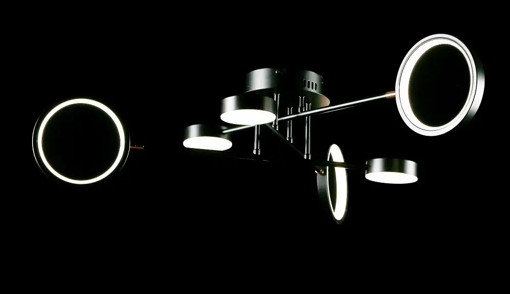 Світлодіодна люстра Splendid Ray L77020/3+3 LED (BLK), чорний, білий, 50 Вт, від 18-28 м² - фото 5