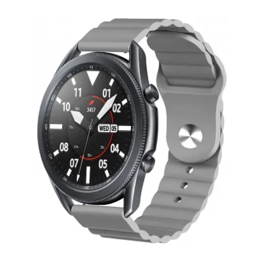 Ремінець BeWatch для Samsung Galaxy Watch 42/3 41 мм/Active/Active 2 силіконовий 20 мм Wave Сірий (1010707) - фото 5