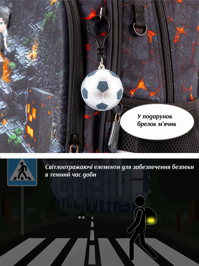 Ортопедичний шкільний рюкзак для хлопчика Майнкрафт School Standard 38х30х18 см для першокласника (150-44) - фото 4