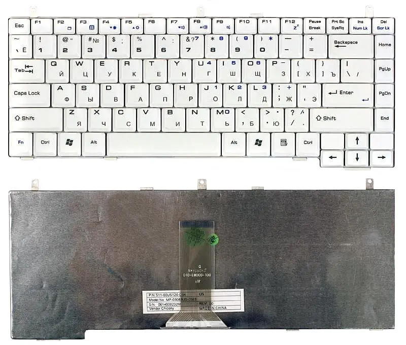 Клавіатура для ноутбука MSI (S420, S425, S430, S450) White - фото 3