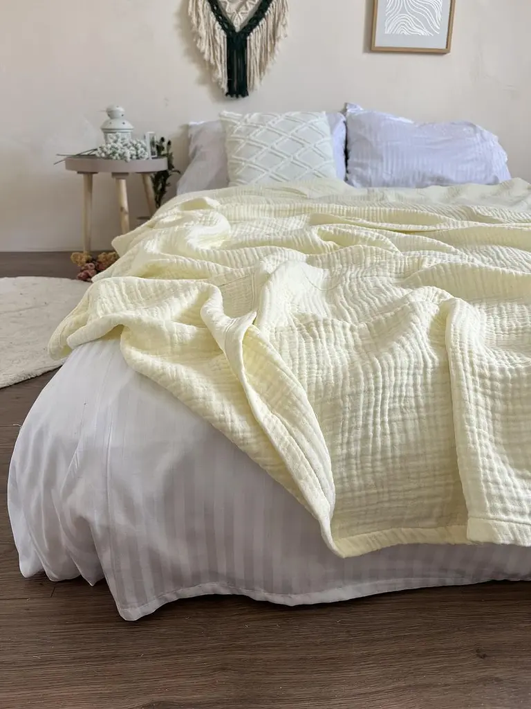 Покривало Zeintex Heaven муслінове бавовняне кремове 240х300 см - фото 2