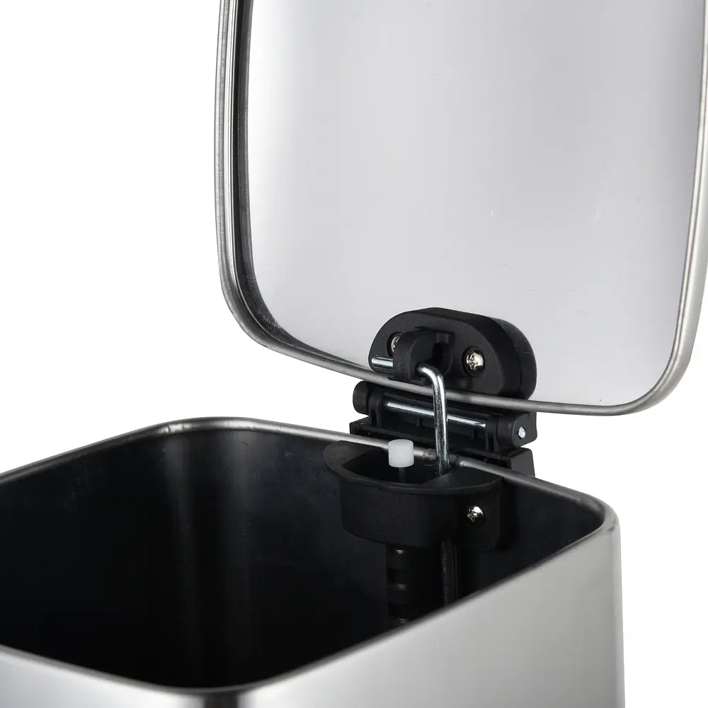 Відро для сміття з плавним закриттям квадратне Zerix Kubix-TC0106 SS Color 6л нержавіюча сталь ZX5889, Нержавіюча сталь - фото 6