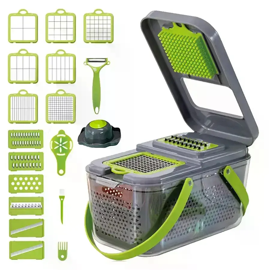 Овочерізка мультислайсер AND1536 Vegetable Cutter - ручний подрібнювач для овочів, фруктів, салатів і домашньої нарізки - фото 5