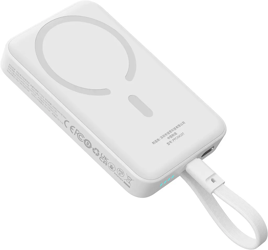 Портативний акумулятор Baseus Magnetic Mini Type-C Edition 30W 10000mAh white (P1002210B223-00) - фото 3