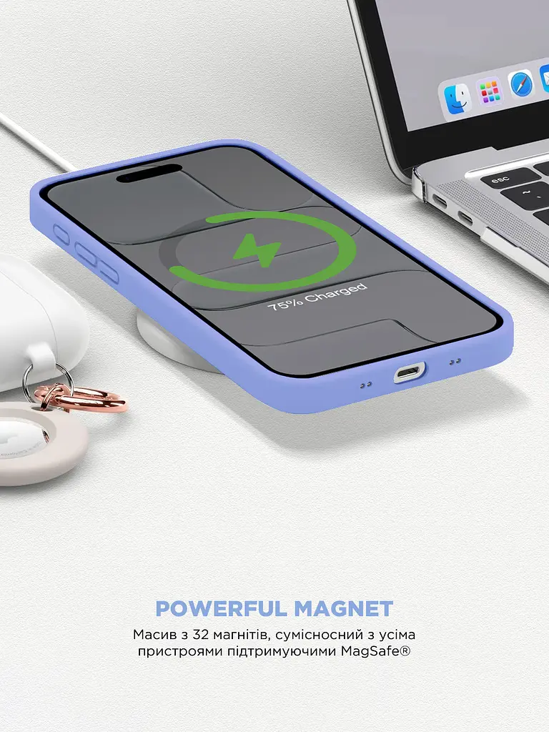 Силиконовый чехол с MagSafe для Apple iPhone 17 Air, ICON2 MagCase, фиолетовый, противоударный, панель с мягкой подкладкой, защита всего корпуса, поддержка беспроводной зарядки, совместим с защитными стеклами и пленками, ArmorStandart (ARM86667) - фото 8