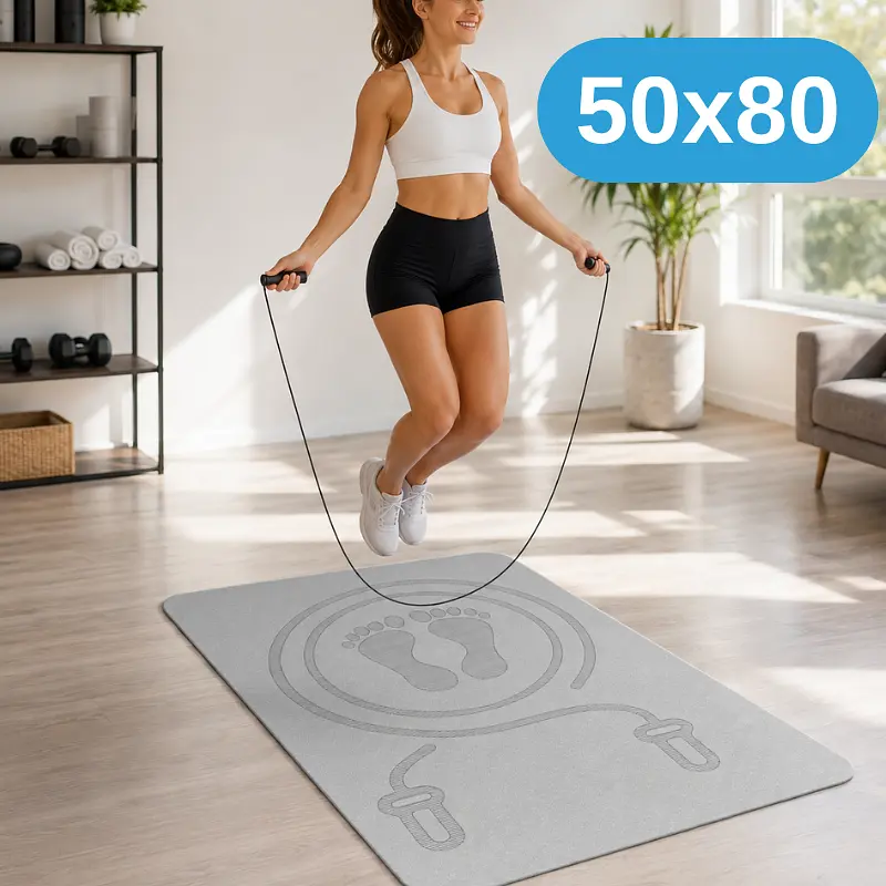 Килимок для стрибків на скакалці Solve світло-сірий 50 x 80 см (KT9000291) - фото 2
