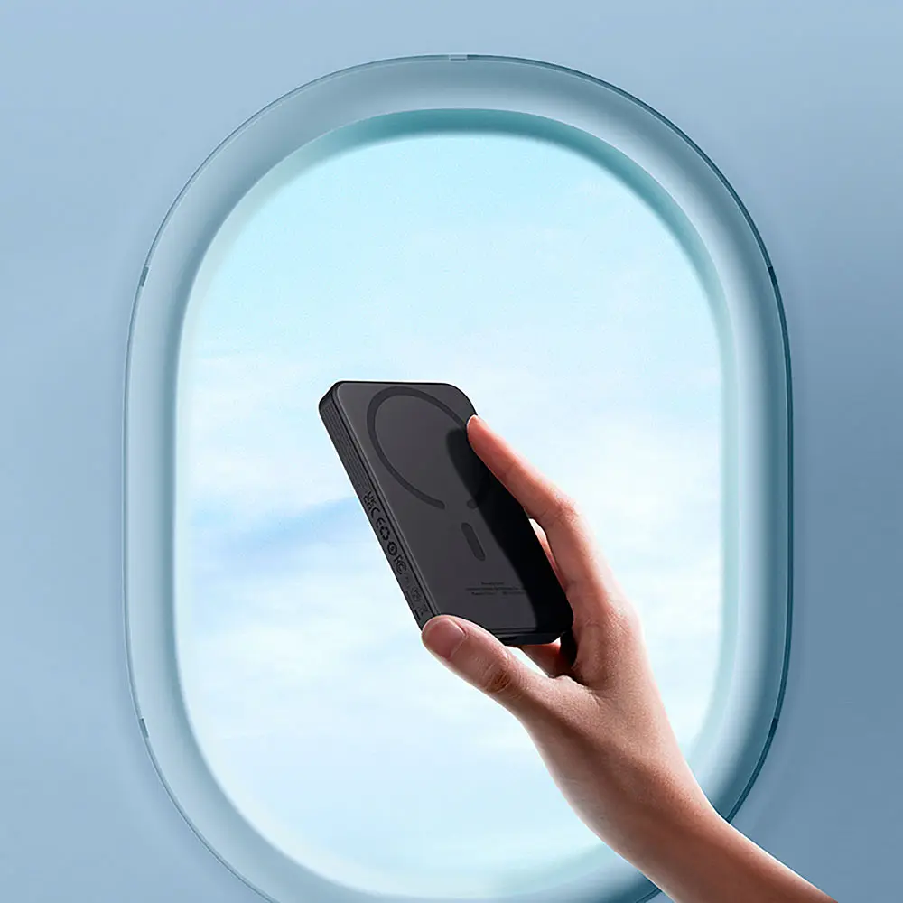 Зовнішній акумулятор Baseus Magnetic Mini Wireless Fast Charge Power Bank 5000mAh 20W Cluster Black（With Simple Series Charging Cable Type-C to Type-C (P10022107113-00) - фото 8