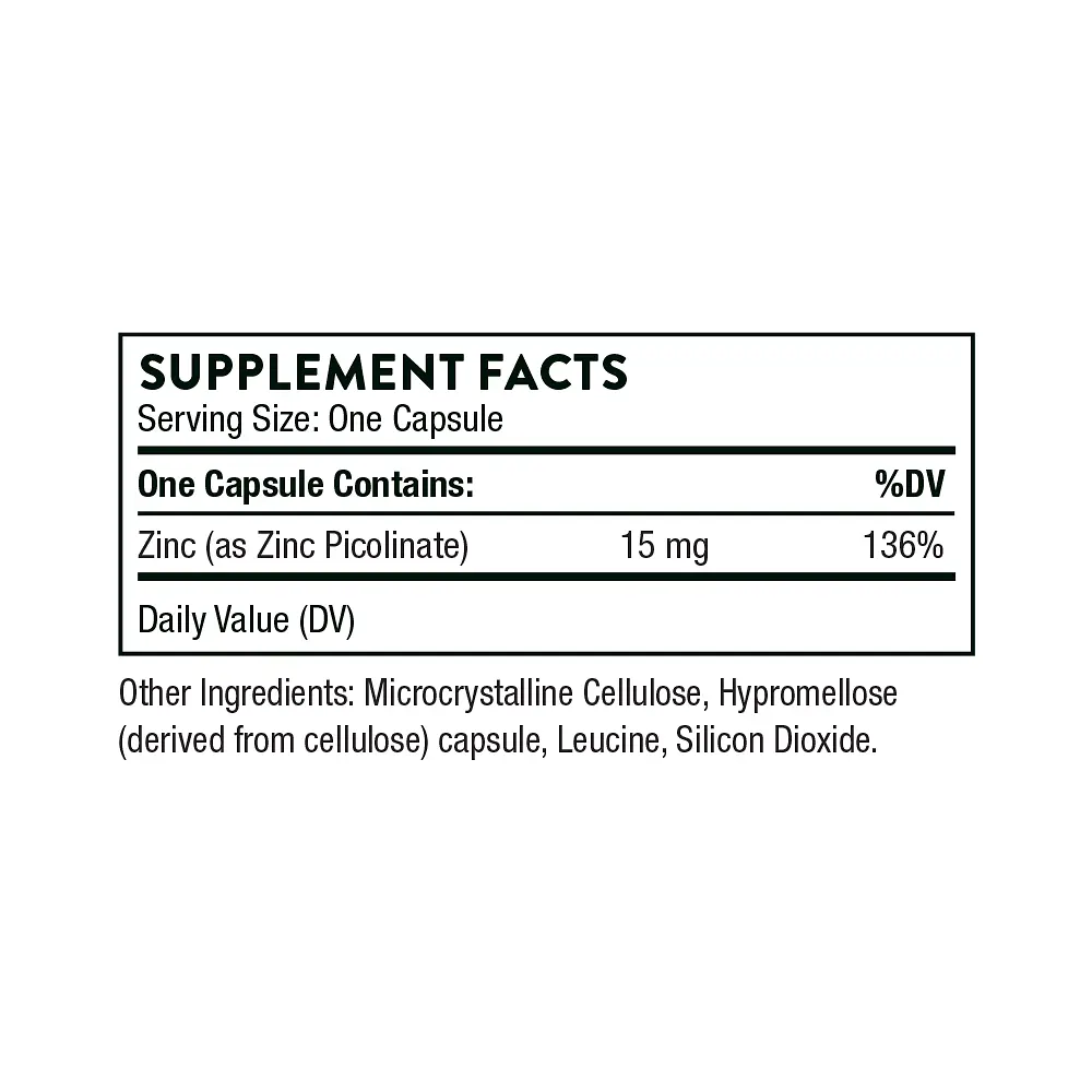 Піколінат цинку посилений Thorne Research Zinc Picolinate 30 мг 180 капсул - фото 2