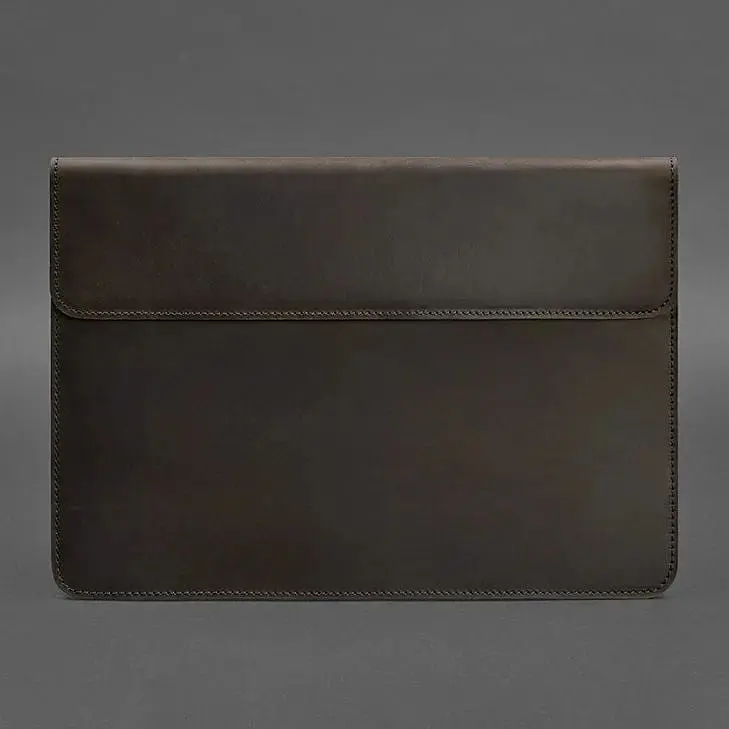 Шкіряний чохол-конверт BlankNote на магнітах для MacBook 15 дюймів Темно-коричневий - фото 4