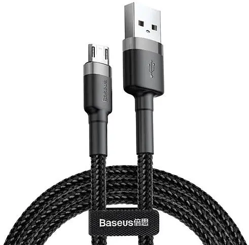 Кабель Baseus Cafule Cable USB for Micro 2.4 A 1 м Gray Black (CAMKLF-BG1) - фото 3