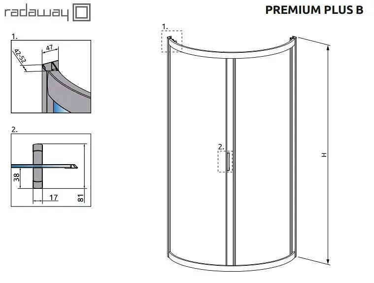 Душова кабіна Radaway Premium Plus B 90x90x190 скло фабрік 30473-01-06N - фото 5