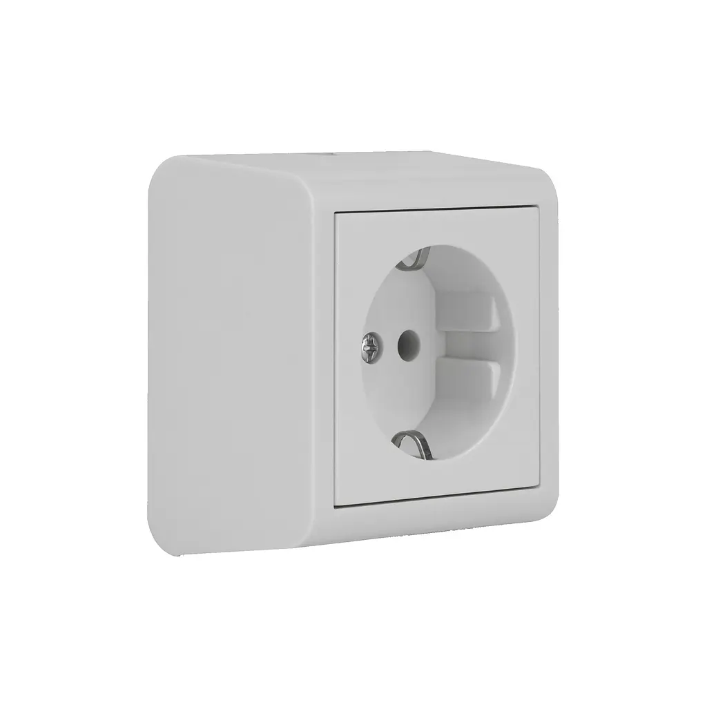 Розетка Ovivo Electric Nivo, одинарна з заземленням, накладна, біла - фото 3