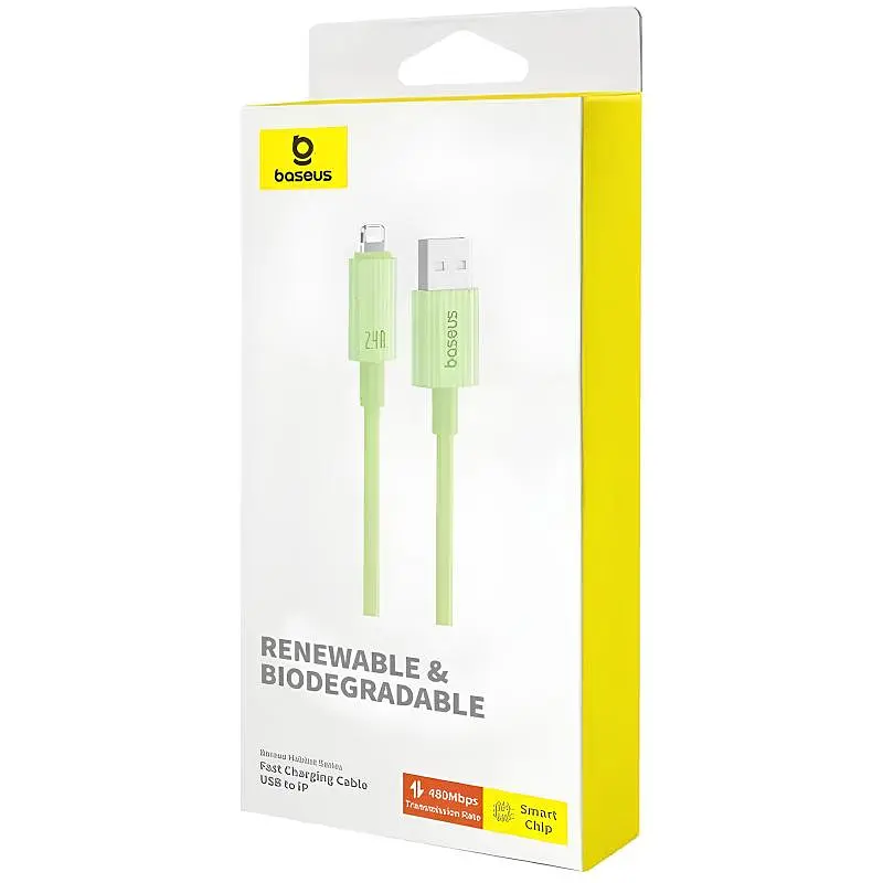 Дата кабель Baseus Habitat Series Fast Charging USB to Lightning 2.4A (2m) (P10360200) Natural Green - фото 4