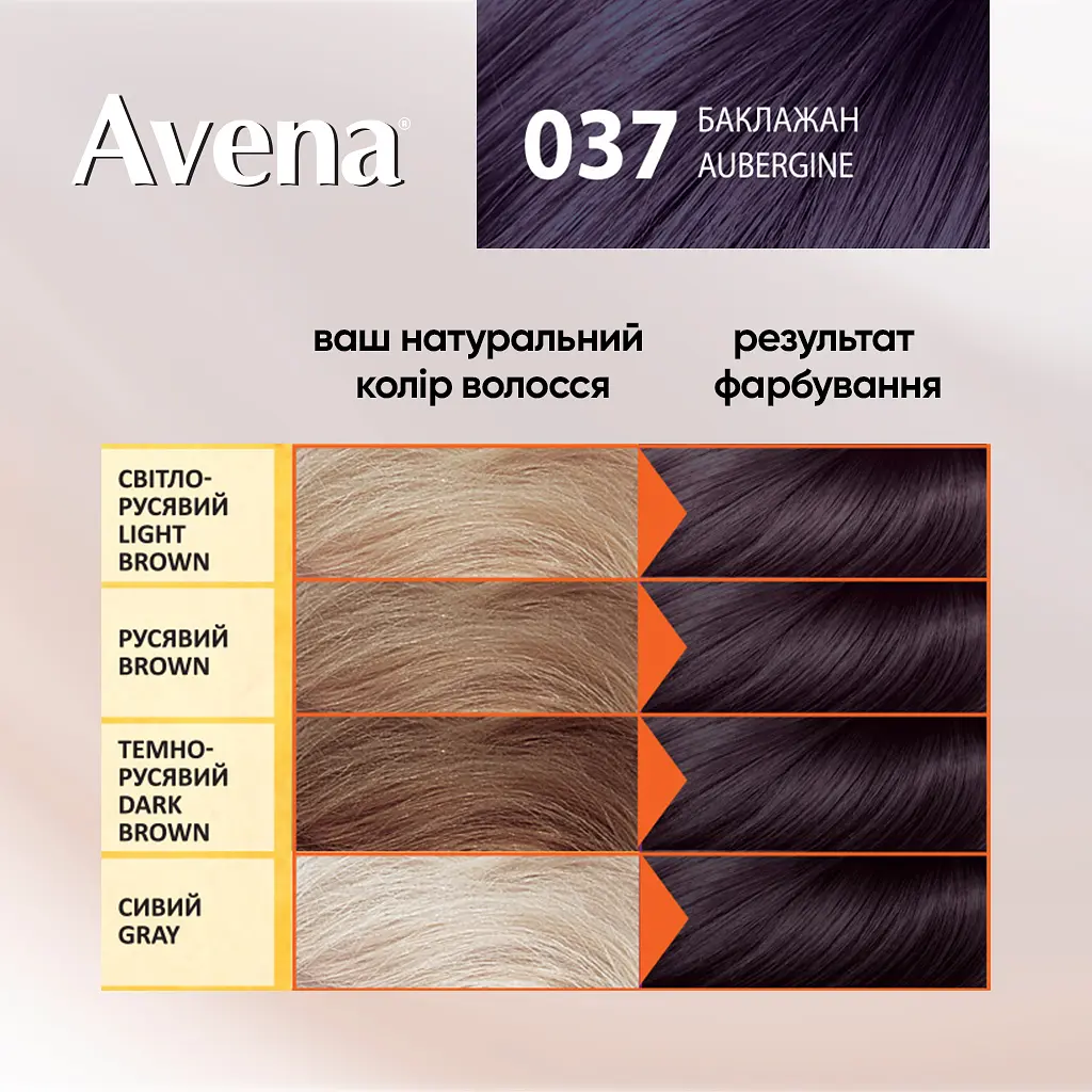 Cтійка крем-фарба для волосся Avena Gloss Color баклажан 37 138 мл - фото 7