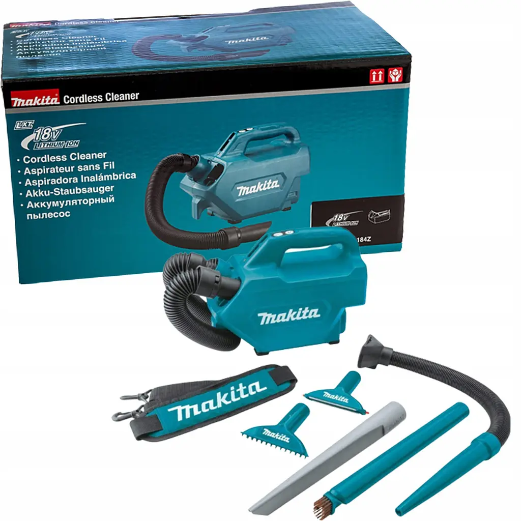 Пилосос акумуляторний для транспортних засобів Makita DCL184Z (54 мбар, 1.4 м3/хв, LXT, без акумуляторів та зарядного пристрою) - фото 7