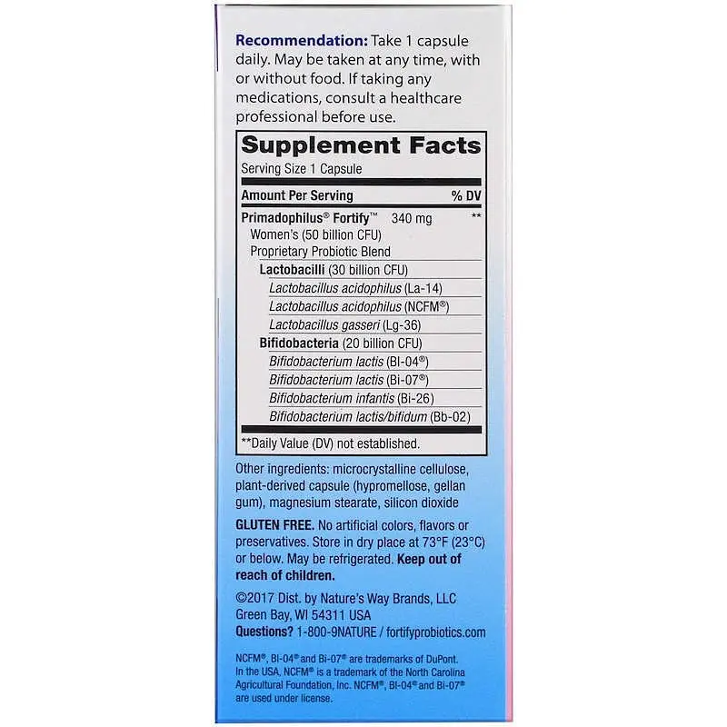 Пробиотики для женщин Nature's Way Primadophilus Fortify 30 капсул - фото 2