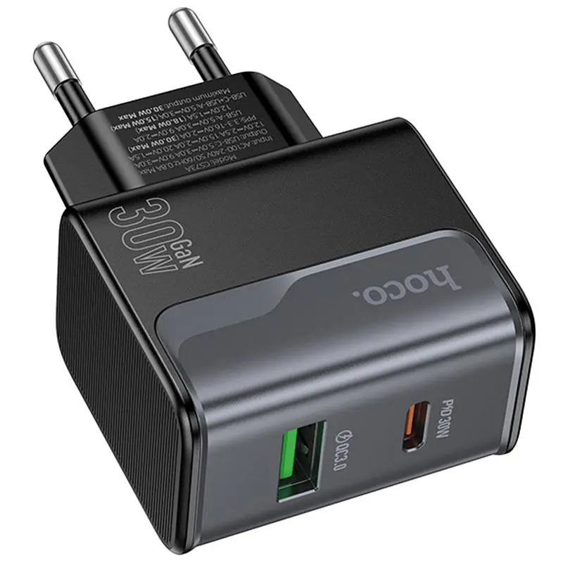 МЗП Hoco CS73A Star Speed PD30W+QC3.0 (1USB-A/1C) Midnight Black - фото 3