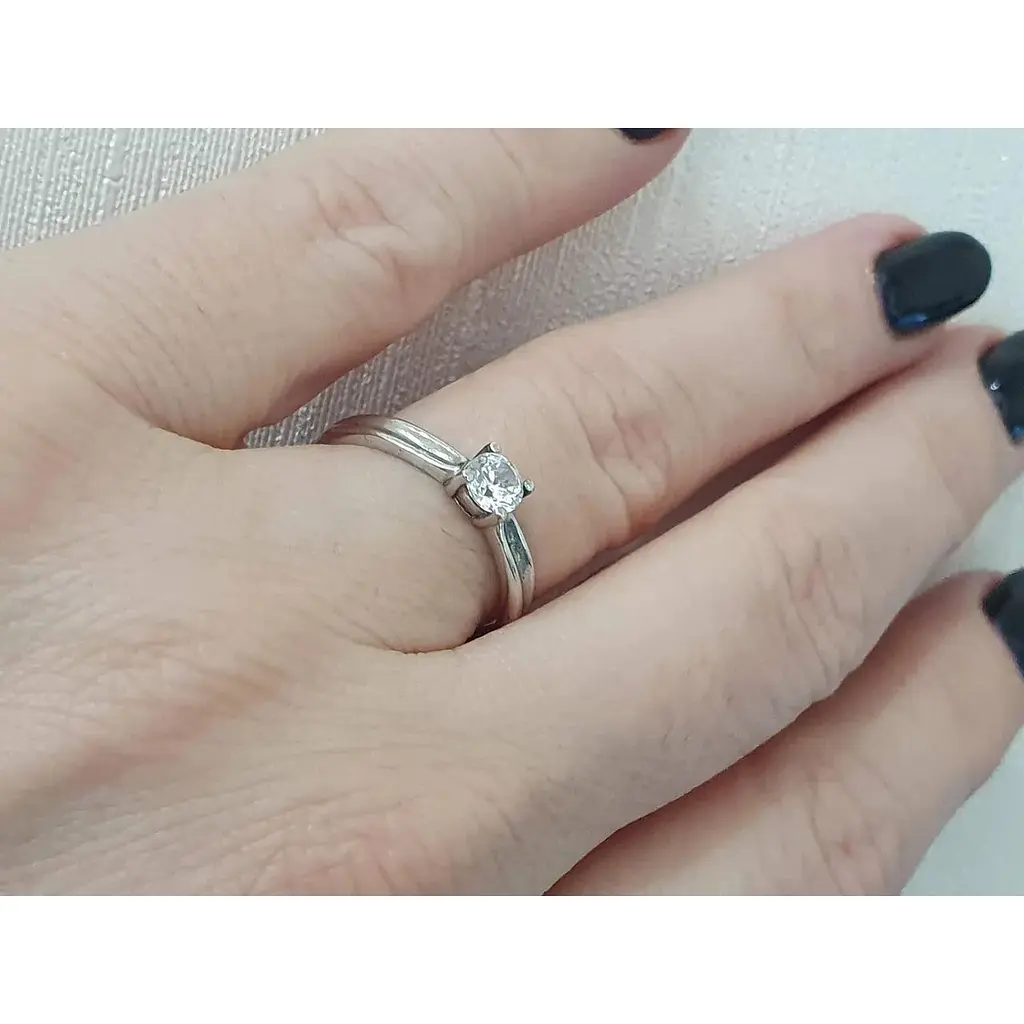 Срібне кільце Агні АРТ з фіанітом. 1235/1Р-CZ 18 - фото 2