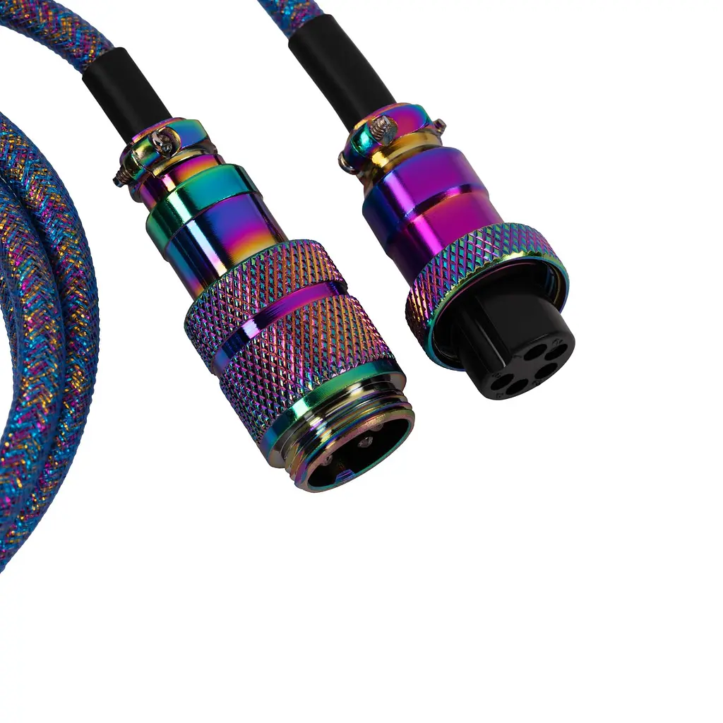Кабель Keychron USB-A/USB-C > USB-C заряджання/синхронізації, 1.08м, Type-C, Premium Coiled Aviator, синій - фото 3
