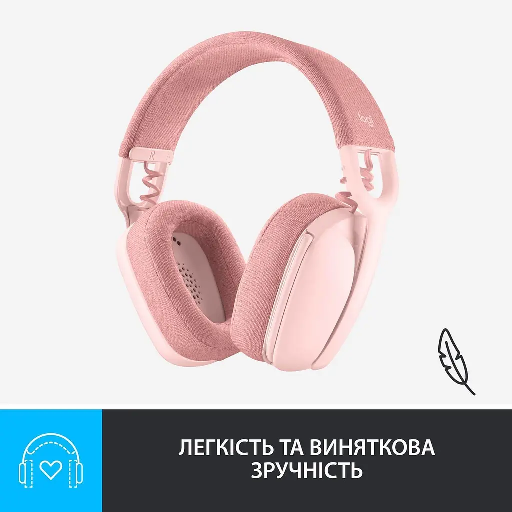 Гарнітура Logitech ZONE VIBE 100 Wireless Rose (981-001224) - фото 7