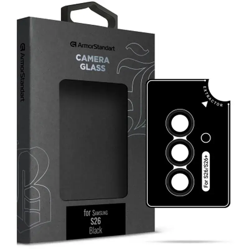 Скло захисне Armorstandart Supreme BI camera Samsung S26 Black (ARM90420)